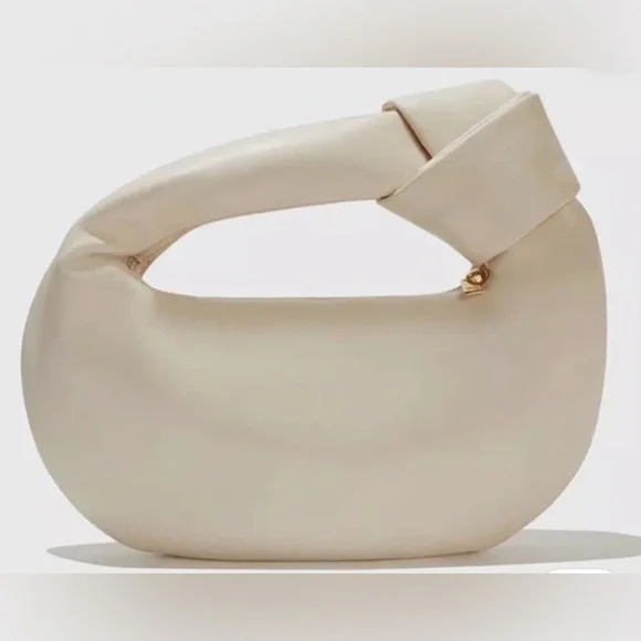 Melie Bianco Alexandra Cream Vegan Leather Top Handle Bag Small - Picture 3 of 9